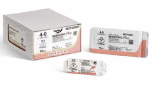 Фото Монокрил Плюс фиолетовый (MONOCRYL PLUS) М2 (3/0) 70 см игла колющая SH-1,  JOHNSON & JOHNSON