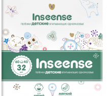 Фото Пеленки детские одноразовые Inseense (60х40), 32 шт, ООО "Сириус", Россия