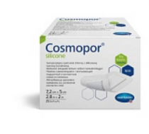 Фото Повязки пластырного типа c контактным слоем из силикона Cosmopor® silicone 7,2 х 5 см, 50шт, HARTMANN