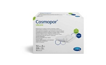 Фото Повязки пластырного типа c контактным слоем из силикона Cosmopor® silicone 7,2 х 5 см, 10 шт, HARTMANN