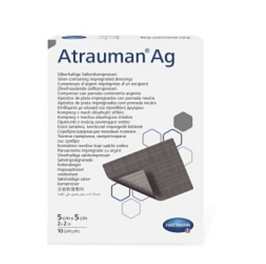 Фото Мазевая повязка Atrauman Ag (Атрауман Аг), стерильная: 5 х 5 см; 10 шт., HARTMANN 