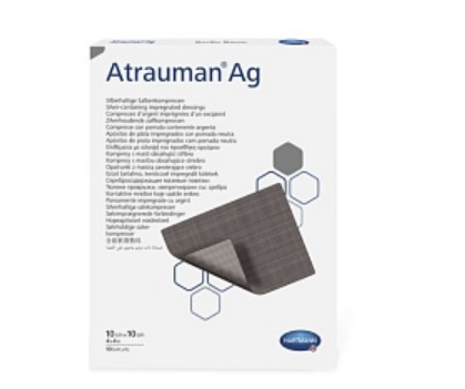 Фото Мазевая повязка Atrauman Ag (Атрауман Аг), стерильная: 10 х 10 см; 10 шт., HARTMANN