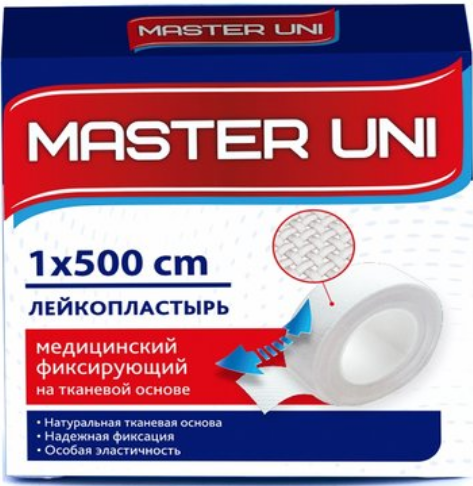 Фото Фиксирующий пластырь MASTER UNI 1х500 см, Великобритания