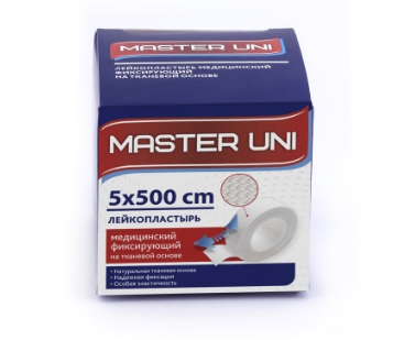 Фото Фиксирующий пластырь MASTER UNI 5х500 см, Великобритания
