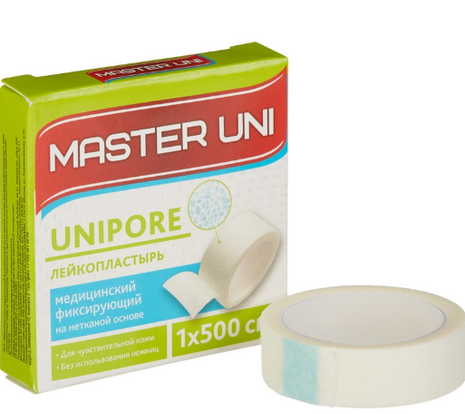 Фото Фиксирующий нетканый пластырь MASTER UNI 1х500 см, Великобритания