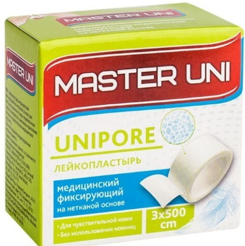 Фото Фиксирующий нетканый пластырь MASTER UNI 3х500 см, Великобритания