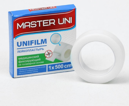 Фото Фиксирующий пластырь на полимерной основе MASTER UNI 1х500 см, Великобритания