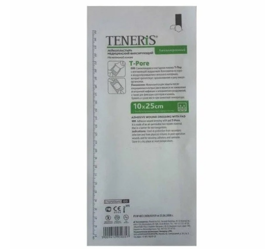 Фото Раневая повязка TENERIS на нетканой основе 10х25 см, Великобритания