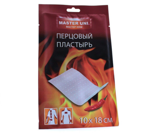 Фото Пластырь перцовый MASTER UNI набор 3 шт., 10х18 см, Великобритания
