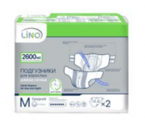 Фото Подгузники для взрослых LiNO 2,6л 2шт р.M, Беларусь 