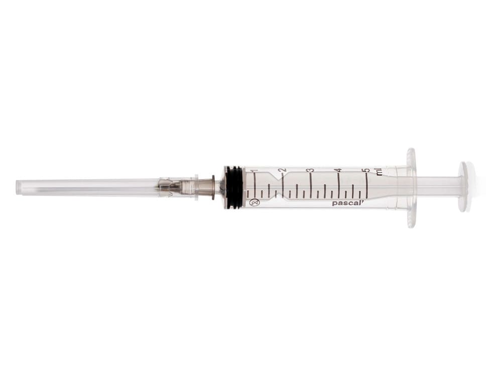 Фото Шприц 3-х компонентный 5 мл луер с иглой 22G х 1 1/2" (0,7х40 мм); 21G x 1 1/2" (0,8x40 мм) №100/2000, ПЭ пленка