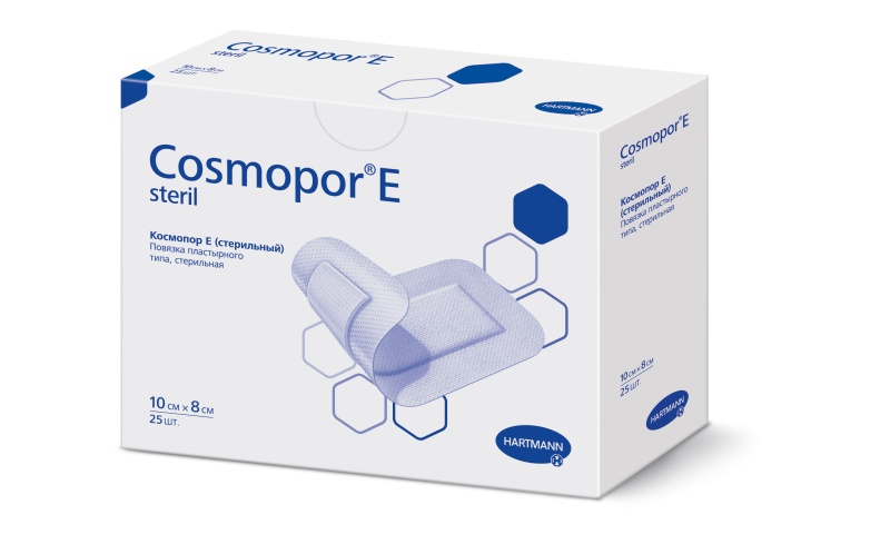 Фото Повязка пластырного типа COSMOPOR E steril -  10 х 8 см. уп. 25 шт.
