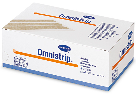 Фото Полоски на опер. швы OMNISTRIP - Гипоалл. (стер. по 6 шт) 6 х 38 мм. уп  300 шт. Хартманн