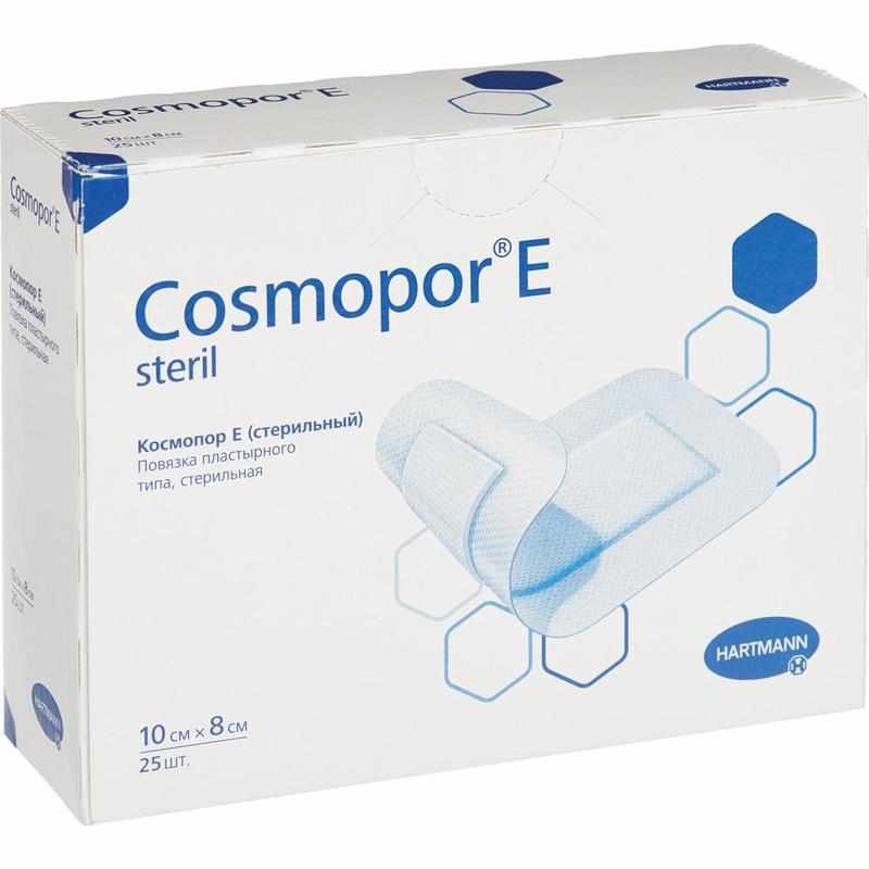 Фото Пластырь COSMOPOR Е steril - самоклеющая послеоперационная повязка 10х8 см (25шт/уп)