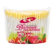 Фото Палочки ватные медицинские №100 п/э пакет, Емельянъ Савостинъ