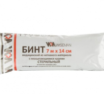 Фото Бинт медицинский инд. упак. стерильный 7м*14см из нетканого материала с неосыпающимися краями DIVIA (Ньюфарм) 170шт/кор.