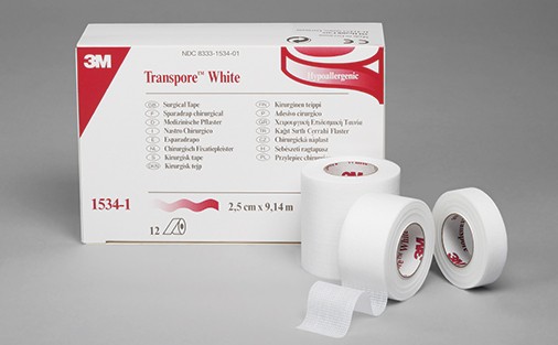 Фото Пластырь гипоаллергенный Transporeтм White 5 см х 9,1 м , 6 рул/кор