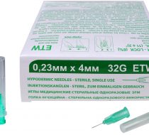 Фото Иглы медицинские стерильные одноразовые SFM 32G (0,23 х 4 мм) уп. 50шт.