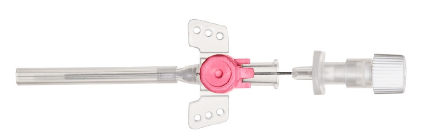 Фото Катетер внутривенный периферический TOPCATH X Plus с инъекционным портом и крыльями модернизированный, FEP, ID 24