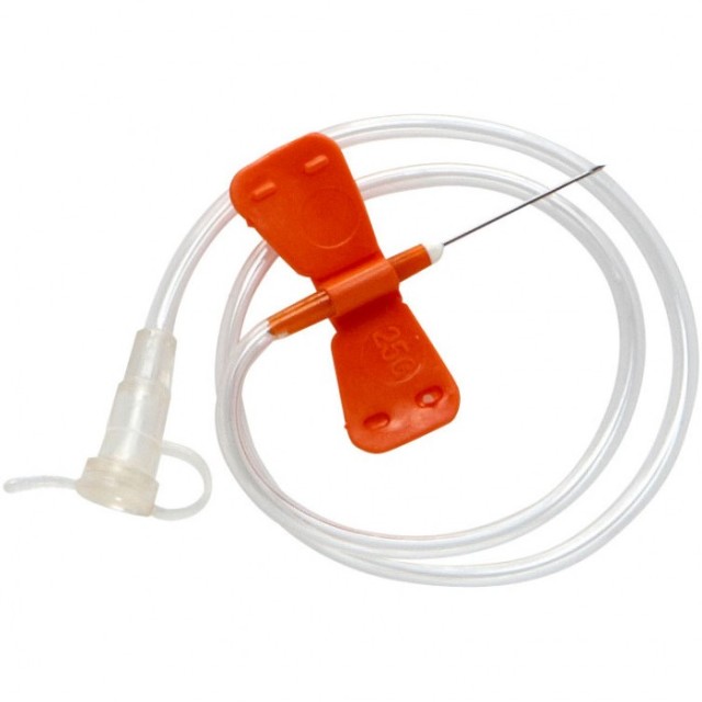Фото Игла-бабочка ("SAFETY" 25Gх3/4" 19 см, оранжевая 0,5х19 мм), 50 шт/упак