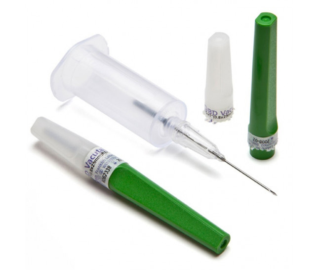 Фото Иглы для взятия крови с прозрачной камерой BD Vacutainer® FlashBack (FBN) - 21G X 1" (0,8х25мм) зеленый