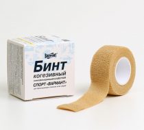 Фото Бинт когезивный Спорт самофиксирующийся, эластичный 4,5м х 2,5см, бежевый, Вариант, уп. 10 шт.