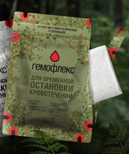 Фото Средство гемостатическое "Гемофлекс" Комбат, стерильное размер 7,5*160 см по ТУ 9393-003-67539369-2013
