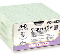 Фото VCP3110H Викрил Плюс фиолетовый M2 (3/0) 70 см, игла колющая SH-1 PLUS, VISI Black, уплощенный кончик,1/2 окружности, 22 мм , уп/36 шт.