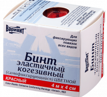 Фото Бинт когезивный самофиксирующийся, эластичный 4м х 4см, красный, Вариант, уп. 10 шт.