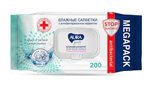 Фото Салфетки влажные для всей семьи big-pack с крышкой 200шт, AURA FAMILY