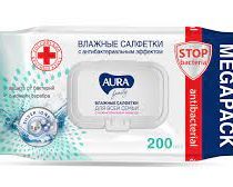 Фото Салфетки влажные для всей семьи big-pack с крышкой 200шт, AURA FAMILY