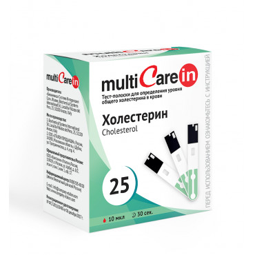 Фото Тест-полоски MultiCare-in общий холестерин №25