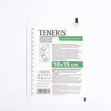 Фото Лейкопластырь TENERIS 15х10см фиксир. на нетканой основе с впитывающей подушкой из вискозы уп. 25 шт. кор. 500 шт.