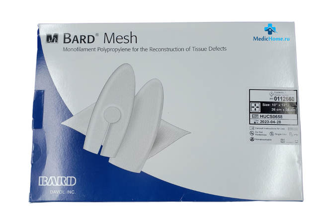 Фото Имплантат-сетка для внутр.протезир. Bard Soft Mesh,полипропилен,облегченная,нерассасывающаяся,прямоугольная,размер - 10,0 x 15,0 см (C.R.BARD-Davol)