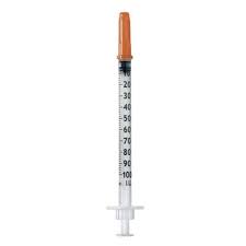 Фото Шприц стерильный инсулиновый одн. прим. 1мл U-100 с надетой иглой 26Gх 1/2"(0,45х12мм), 3-к, (ПП), SF Medical