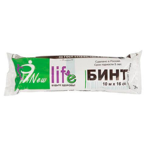 Фото Бинт мед. н/стер. инд. уп., 10х16, пл. 36, ГОСТ, кор. 110 шт. НьюЛайф