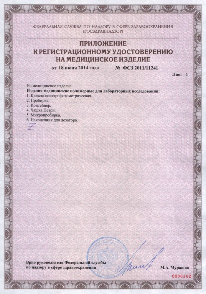 Фото Микропробирка коническая ЭППЕНДОРФ 1,5 мл., с интегр. крышкой, Литопласт-Мед (250шт/уп.)