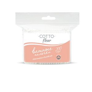 Фото Ватные палочки Cotton Fleur 100 штук, в пачке, Россия