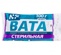 Фото Вата медицинская гигроскопическая хирургическая стерильная хлопковая 100г DIVIA, Ньюфарм (инд.уп/100шт/кор.)