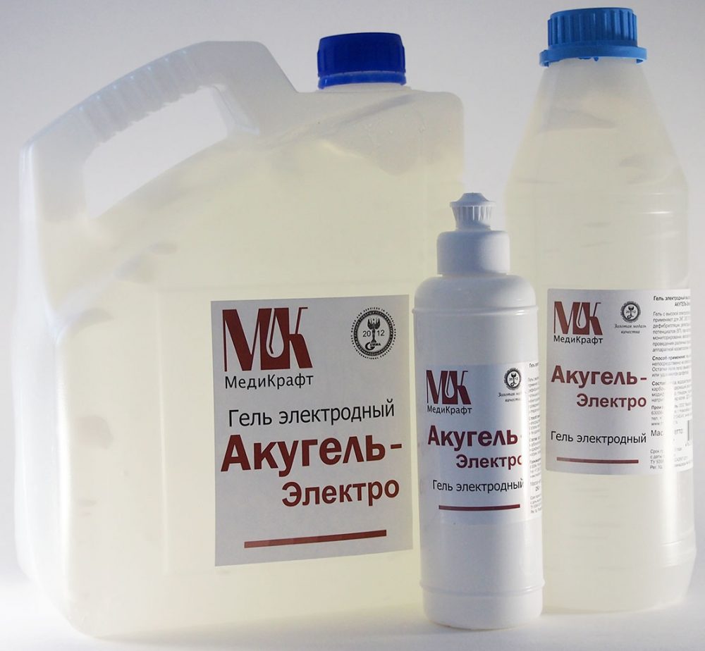 Фото Гель электродный "Акугель-Электро" (электропроводность 0,7-1 см/м) бесцветный 0,25 кг флакон (35фл/кор.)