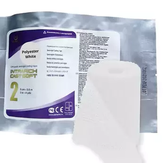 Фото Полимерный бинт INTRARICH CAST SOFT 5 см х 3.6м, полужесткий, белый, Корея