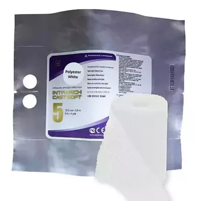Фото Полимерный бинт INTRARICH CAST SOFT 12,5 см х 3.6м, полужесткий, белый, Корея