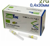 Фото Иглы медицинские стоматологические 27G (0,4*30мм) 100шт/уп., EuroType
