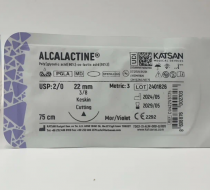 Фото Шовный материал ALCALACTINE 2/0 75 см, режущая 22мм 3/8, 12 шт/уп., Турция 