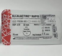 Фото Шовный материал ALCALACTINE RAPID 3/0 75 см, колющая 22мм 1/2, 12 шт/уп., Турция 