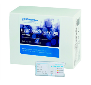Фото Экспресс-тест для in vitro диагностики инфекции Helicobacter pylor UFT 300, на гелевой основе (50шт/уп.) BIOHIT 