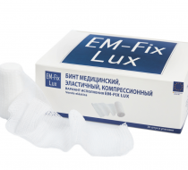 Фото Бинт медицинский эластичный компрессионный "EM-Fix Lux" размер 4см х 4м, цвет: белый (20шт/уп.)
