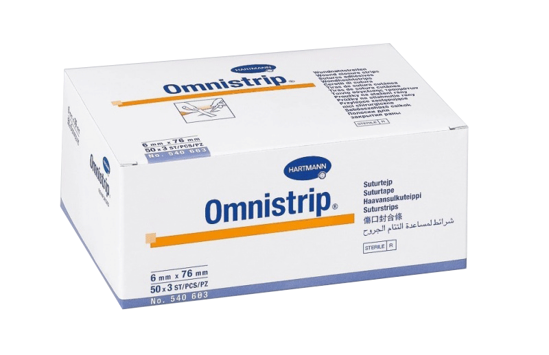 Фото Полоски на опер. швы OMNISTRIP - Гипоалл. (стер. по 5 шт)  3 х 76 мм. уп  250 шт. Хартманн