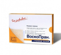 Фото Повязка "Воскопран-ПовС" атравматическая на текстильной основе с восковым покрытием стерильная, без мази, 10*50см., №1