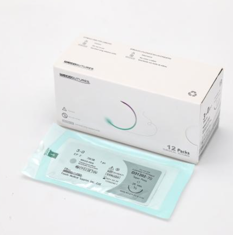 Фото Рассасывающийся шовный материал WEGO PDO 3,5 (USP 0) длина нити 90мм., Китай 